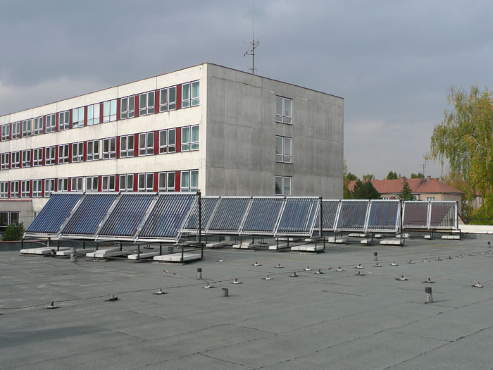 Solární soustava pro přípravu TUV v kotelně ZŠ Lysá nad Labem