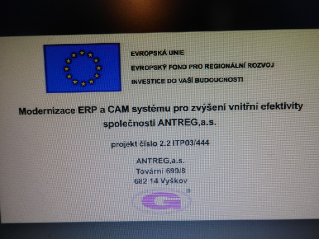Modernizace ERP a CAM systému pro zvýšení vnitřní efektivity společnosti ANTREG,a.s.