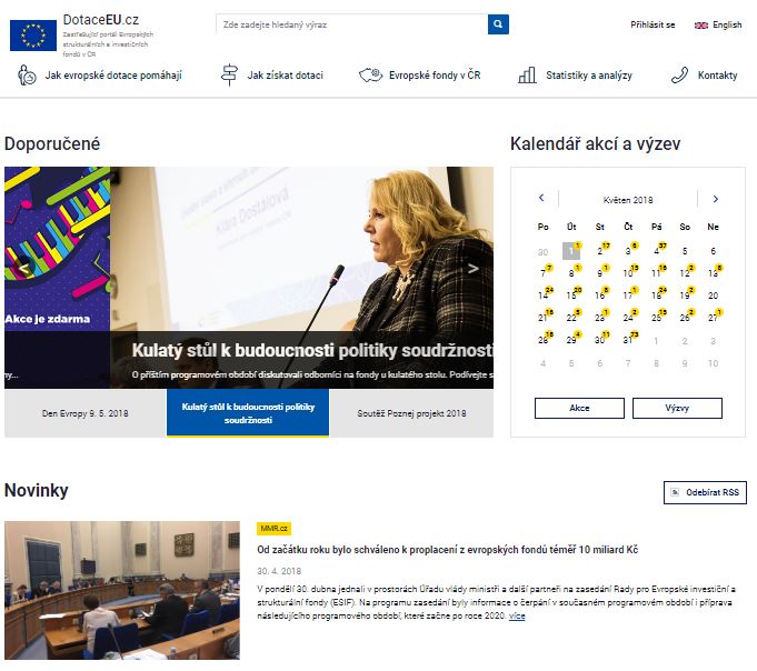 Webový portál DotaceEU.cz se představuje v novém kabátě