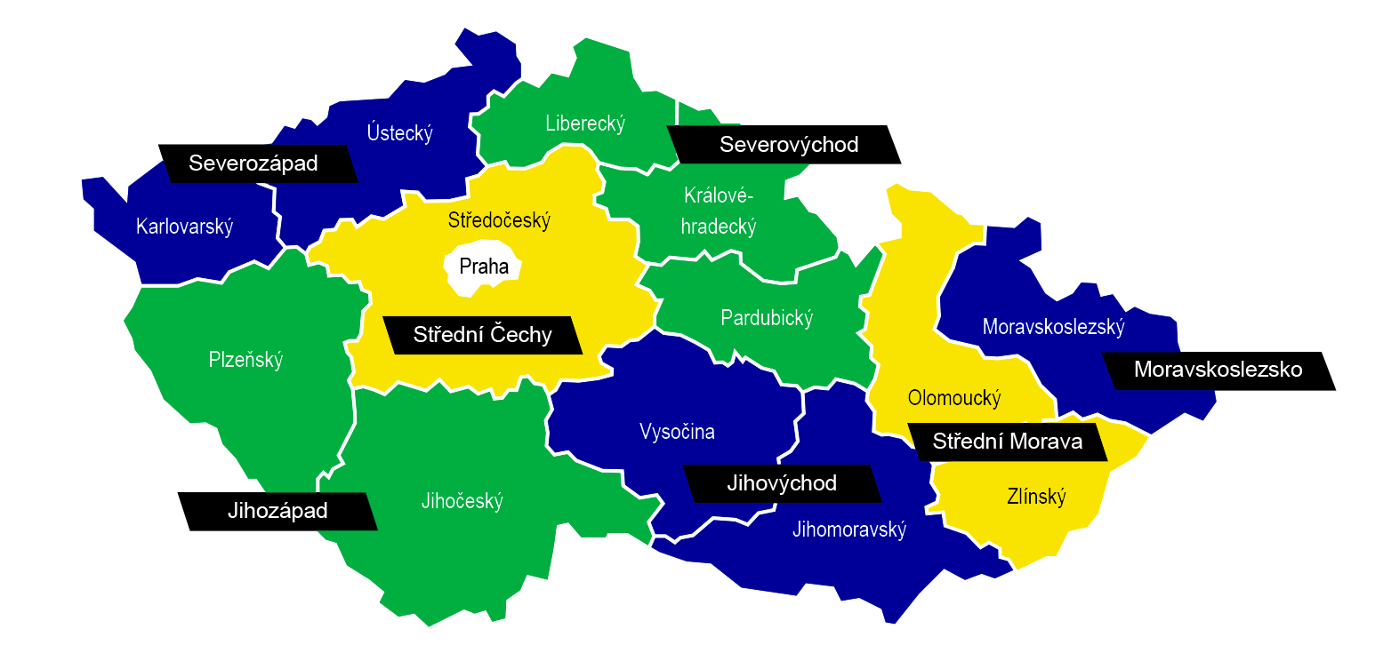 Image result for mapa ČR - NUTS 2