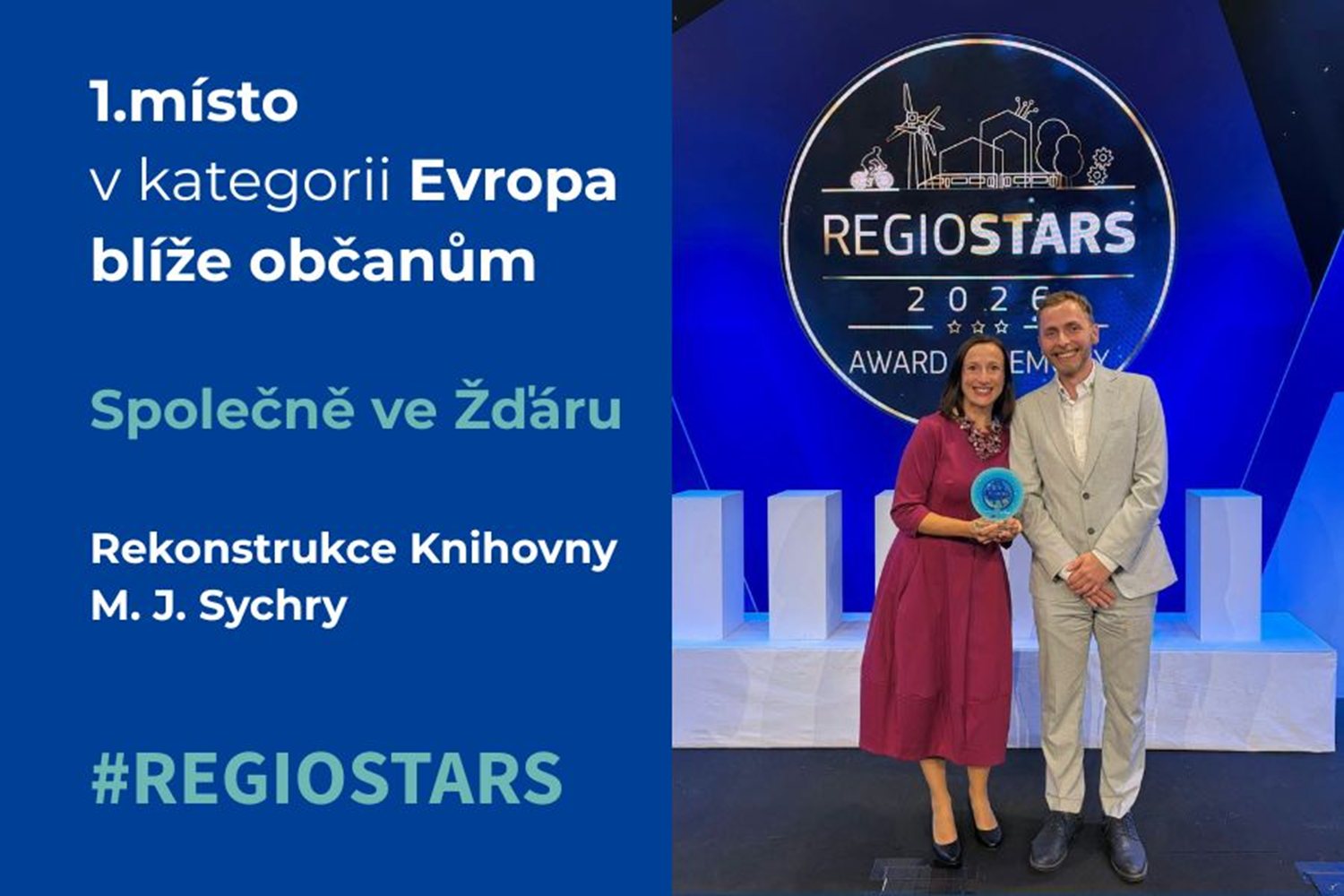 Český projekt Společně ve Žďáru zvítězil v evropské soutěži REGIOSTARS 2026